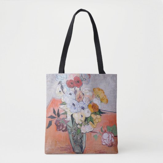 Vincent van Gogh - Vase met Rozen en Anemones Tote Bag (Voorkant)