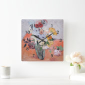 Vincent van Gogh - Vase met Rozen en Anemones Vierkante Klok (Huis)