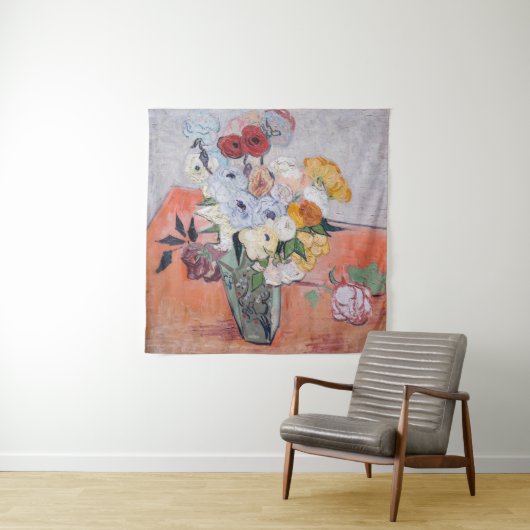 Vincent van Gogh - Vase met Rozen en Anemones Wandkleed (In situ)
