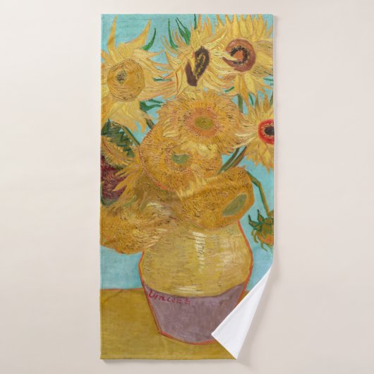 Vincent Van Gogh - Vase met twaalf zonnebloemen Bad Handdoek (Badhanddoek)