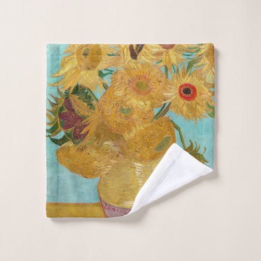 Vincent Van Gogh - Vase met twaalf zonnebloemen Bad Handdoek (Wasdoekje)