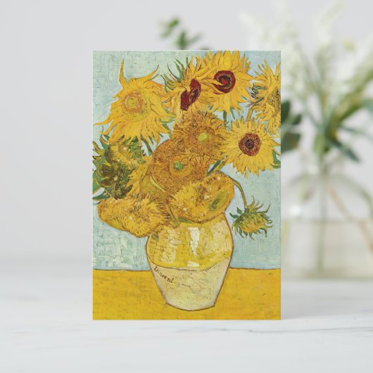 Vincent Van Gogh - Vase met twaalf zonnebloemen Bedankkaart (Staand voorkant)