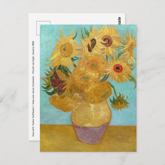 Vincent Van Gogh - Vase met twaalf zonnebloemen Briefkaart (Voorkant / Achterkant)