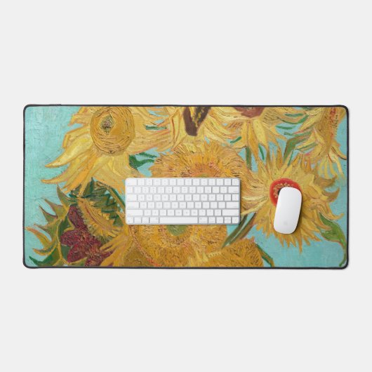 Vincent Van Gogh - Vase met twaalf zonnebloemen Bureaumat (Keyboard & Muis)