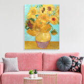Vincent Van Gogh - Vase met twaalf zonnebloemen Canvas Afdruk (Insitu (Woonkamer))