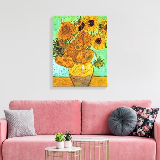 Vincent Van Gogh - Vase met twaalf zonnebloemen Canvas Afdruk (Insitu (Woonkamer))
