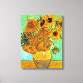 Vincent Van Gogh - Vase met twaalf zonnebloemen Canvas Afdruk (Voorkant)