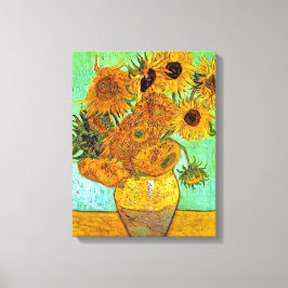 Vincent Van Gogh - Vase met twaalf zonnebloemen Canvas Afdruk