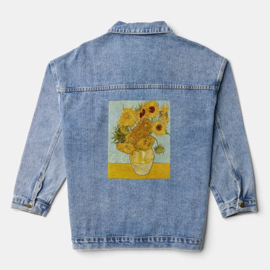 Vincent Van Gogh - Vase met twaalf zonnebloemen Denim Jacket (Achterkant)