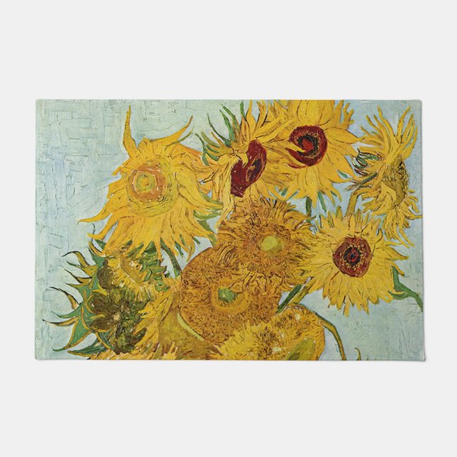 Vincent Van Gogh - Vase met twaalf zonnebloemen Deurmat (Voorkant)
