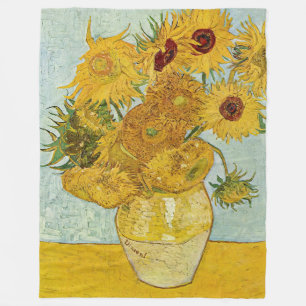 Vincent Van Gogh - Vase met twaalf zonnebloemen Fleece Deken