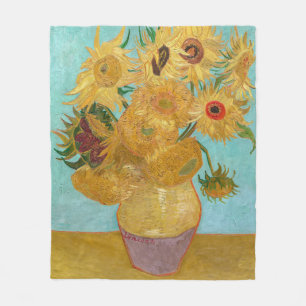 Vincent Van Gogh - Vase met twaalf zonnebloemen Fleece Deken
