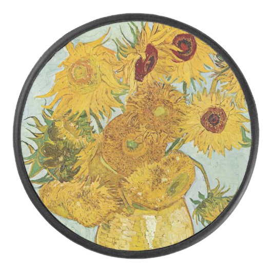 Vincent Van Gogh - Vase met twaalf zonnebloemen Hockey Puck (Voorkant)