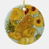 Vincent Van Gogh - Vase met twaalf zonnebloemen Keramisch Ornament (Achterkant)