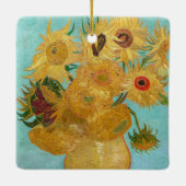 Vincent Van Gogh - Vase met twaalf zonnebloemen Keramisch Ornament (Achterkant)