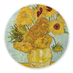 Vincent Van Gogh - Vase met twaalf zonnebloemen Keramische Knop