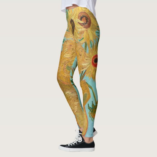 Vincent Van Gogh - Vase met twaalf zonnebloemen Leggings (Links)