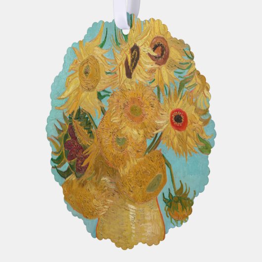 Vincent Van Gogh - Vase met twaalf zonnebloemen Ornament Kaart (Links)