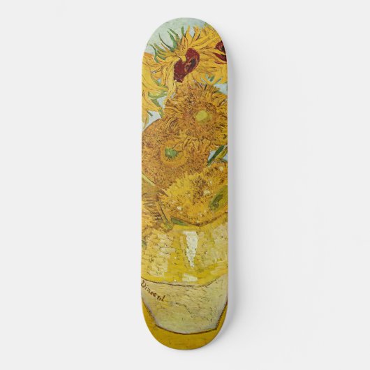 Vincent Van Gogh - Vase met twaalf zonnebloemen Persoonlijk Skateboard (Voorkant)
