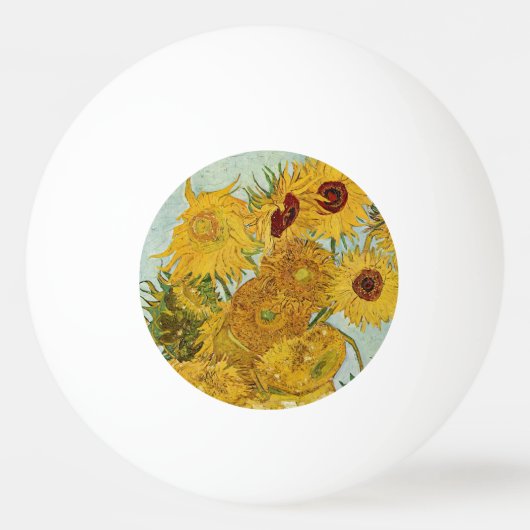 Vincent Van Gogh - Vase met twaalf zonnebloemen Pingpongbal (Voorkant)