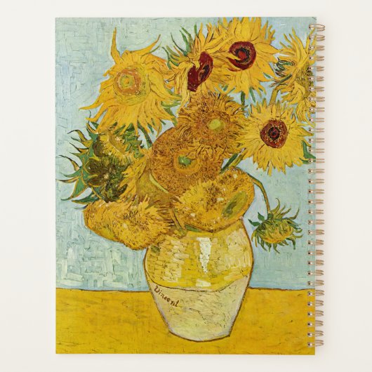 Vincent Van Gogh - Vase met twaalf zonnebloemen Planner (Achterkant)