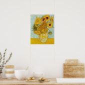 Vincent Van Gogh - Vase met twaalf zonnebloemen Poster (Keuken)