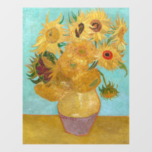Vincent Van Gogh - Vase met twaalf zonnebloemen Raamsticker