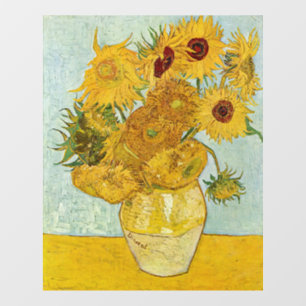 Vincent Van Gogh - Vase met twaalf zonnebloemen Raamsticker