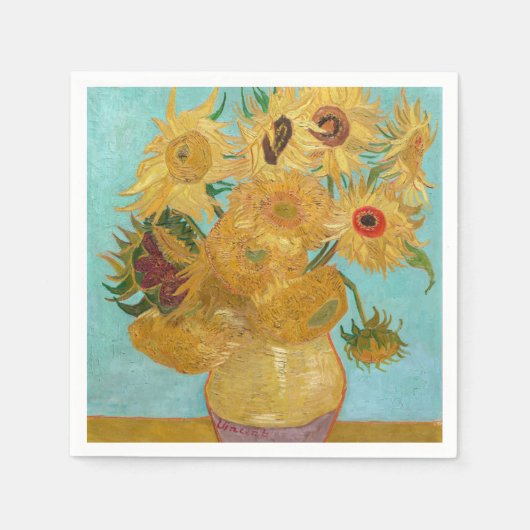 Vincent Van Gogh - Vase met twaalf zonnebloemen Servet (Voorkant)