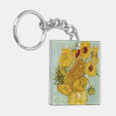 Vincent Van Gogh - Vase met twaalf zonnebloemen Sleutelhanger (Voorkant Links)