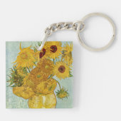 Vincent Van Gogh - Vase met twaalf zonnebloemen Sleutelhanger (Achterkant)