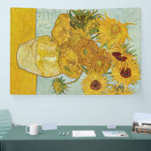 Vincent Van Gogh - Vase met twaalf zonnebloemen Spandoek (Beurs)