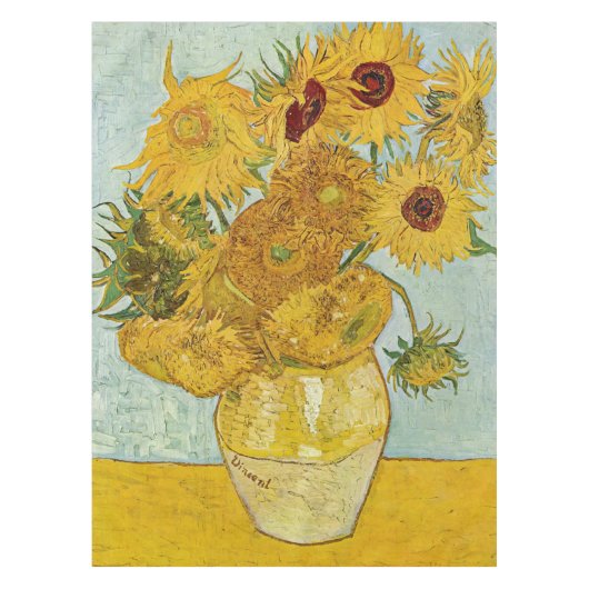 Vincent Van Gogh - Vase met twaalf zonnebloemen Tafelkleed (Voorkant)