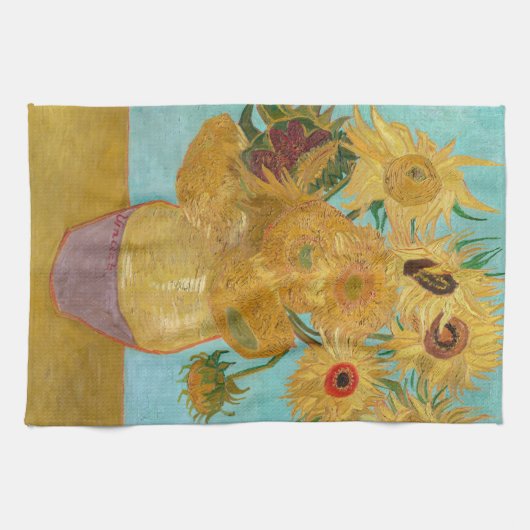 Vincent Van Gogh - Vase met twaalf zonnebloemen Theedoek (Horizontaal)