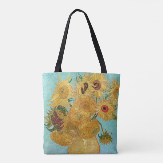 Vincent Van Gogh - Vase met twaalf zonnebloemen Tote Bag (Achterkant)
