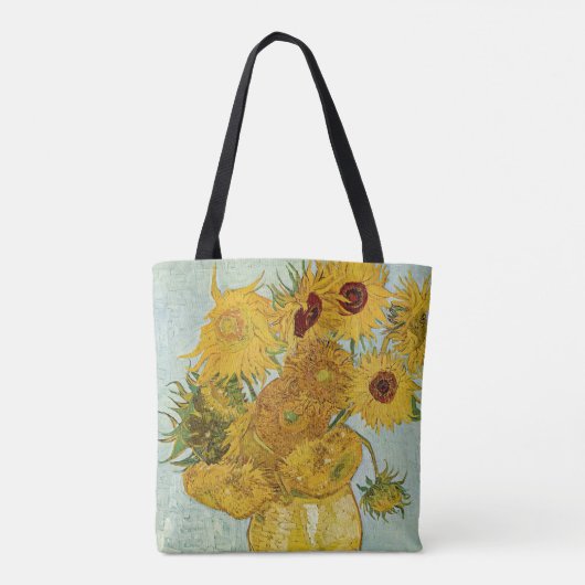 Vincent Van Gogh - Vase met twaalf zonnebloemen Tote Bag (Achterkant)
