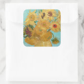 Vincent Van Gogh - Vase met twaalf zonnebloemen Vierkante Sticker (Tas)