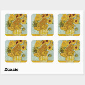 Vincent Van Gogh - Vase met twaalf zonnebloemen Vierkante Sticker (Vel)