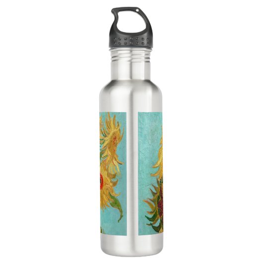 Vincent Van Gogh - Vase met twaalf zonnebloemen Waterfles (Achterkant)