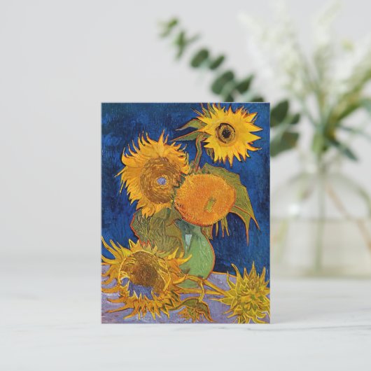 Vincent van Gogh - Vase met vijf zonnebloemen Briefkaart (Staand voorkant)