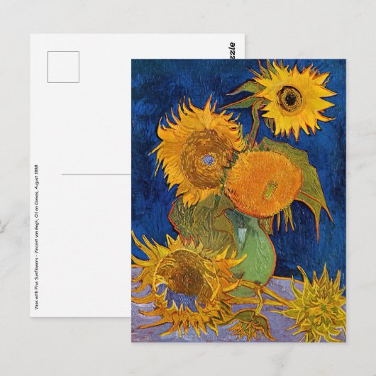 Vincent van Gogh - Vase met vijf zonnebloemen Briefkaart (Voorkant / Achterkant)