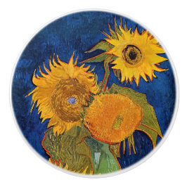 Vincent van Gogh - Vase met vijf zonnebloemen Keramische Knop