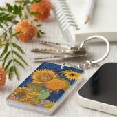Vincent van Gogh - Vase met vijf zonnebloemen Sleutelhanger (Voorkant Rechts)