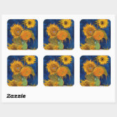 Vincent van Gogh - Vase met vijf zonnebloemen Vierkante Sticker (Vel)
