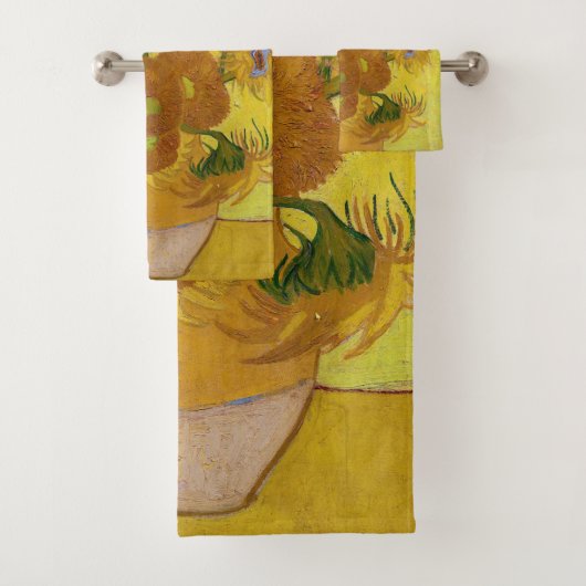 Vincent van Gogh - Vase met vijftien zonnebloemen Bad Handdoek (Insitu)