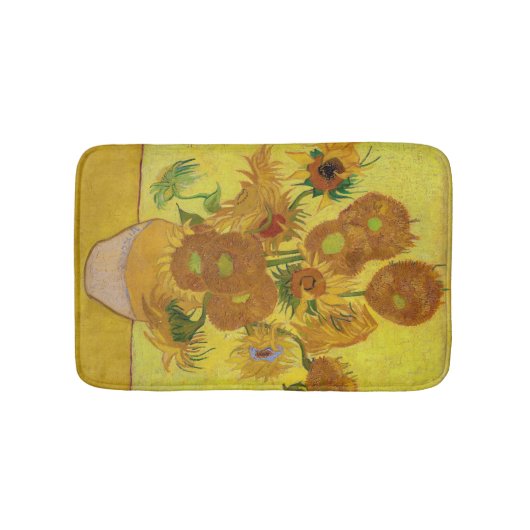 Vincent van Gogh - Vase met vijftien zonnebloemen Badmat (Voorkant)