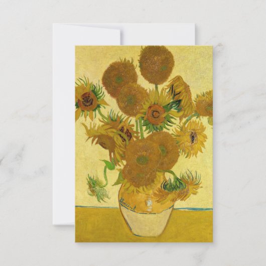 Vincent van Gogh - Vase met vijftien zonnebloemen Bedankkaart (Voorkant)
