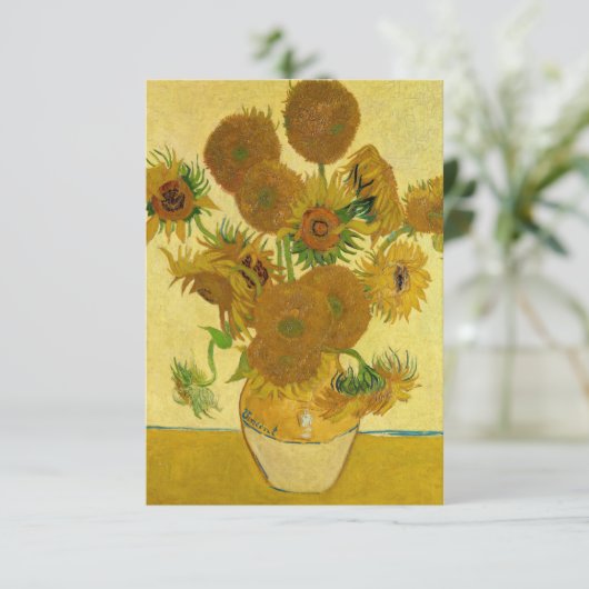 Vincent van Gogh - Vase met vijftien zonnebloemen Bedankkaart (Staand voorkant)