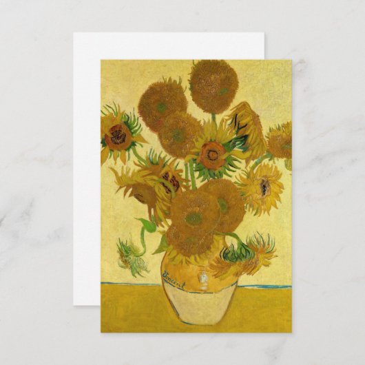 Vincent van Gogh - Vase met vijftien zonnebloemen Bedankkaart (Voorkant / Achterkant)