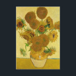 Vincent van Gogh - Vase met vijftien zonnebloemen Bedankkaart<br><div class="desc">Vase met vijftien zonnebloemen / Vase avec 15 tournesols - Vincent Van Gogh,  augustus 1888 - Sunflower 1888 fouth versie (F454)</div>